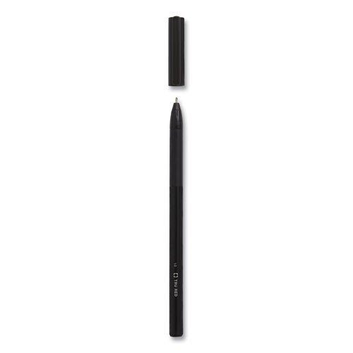 Gripped Ballpoint Pen, Stick, Medium 1 mm, Black Ink, Black Barrel, Dozen