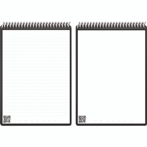 Flip Smart Notepad, Black Cover, Lined/Dot Grid Rule, 6 x 8.8, White, 18 Sheets