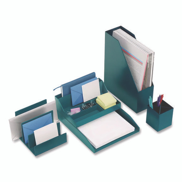 Front-Load Stackable Plastic Document Tray, 1 Section, Letter Size Files, 9.8 x 12.24 x 1.75, Teal