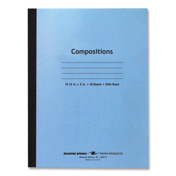 Flexible Cover Composition Notebook, Wide/Legal Rule, Blue Cover, (48) 10.5 x 8 Sheets, 72/Carton