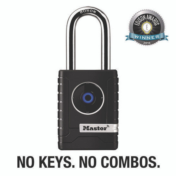 4401DLH Bluetooth Padlock, Outdoor, Black/Silver, 2.21" Width