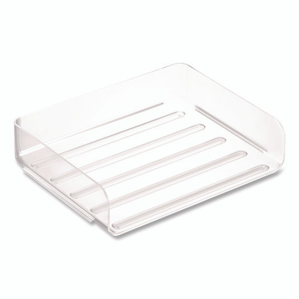 Clear Side Load Stackable Plastic Letter Tray, Letter Size, 9.72 x 12.63 x 3.01