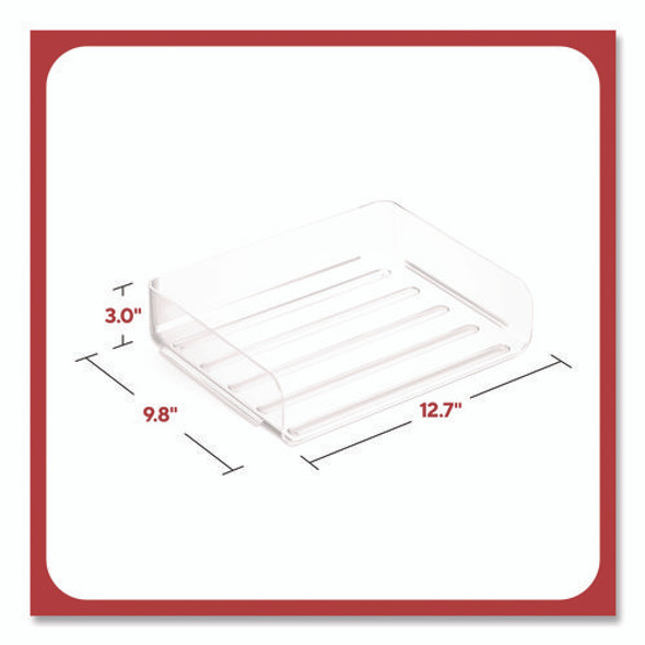 Clear Side Load Stackable Plastic Letter Tray, Letter Size, 9.72 x 12.63 x 3.01