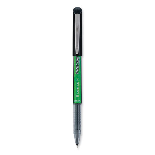 Precise V5 BeGreen Rollerball Pen, Stick, Extra-Fine 0.5 mm, Black Ink, Black Barrel, Dozen