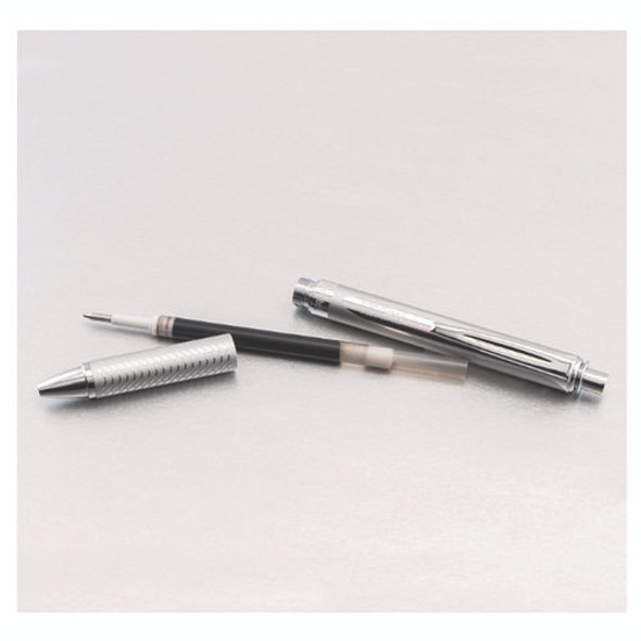 EnerGel Alloy RT Gel Pen, Retractable, Medium 0.7 mm, Black Ink, Polished Aluminum Barrel