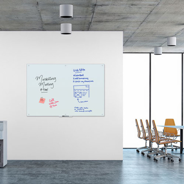 Magnetic Glass Dry Erase Board Value Pack, 72" x 48" (Actual Size: 70" x 47"), Frosted White Surface