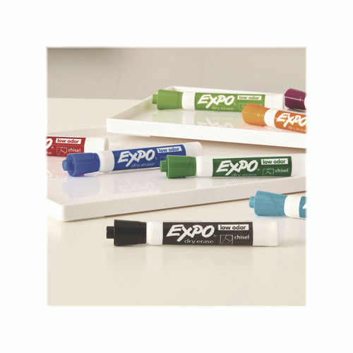 Low-Odor Dry Erase Marker Set, Assorted Tip Types, Assorted Colors