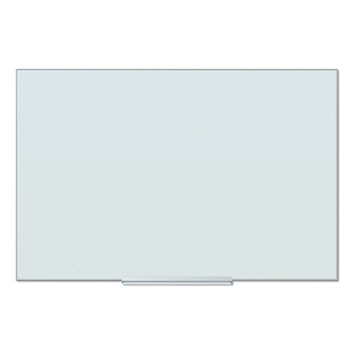 Floating Glass Ghost Grid Dry Erase Board, 36" x 24" (Actual Size: 35" x 23"), White Surface