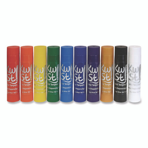 Kwik Stix Tempera Paint Set, 10 Assorted Colors, 10 Paint Sticks/Pack, 12 Packs/Carton