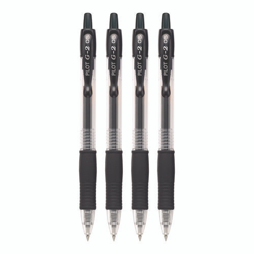 G2 Premium Gel Pen, Retractable, Extra-Fine 0.5 mm, Black Ink, Smoke/Black Barrel, 4/Pack