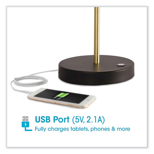 Wellness Series Adapt LED Desk Lamp, 7" to 22" High, Black