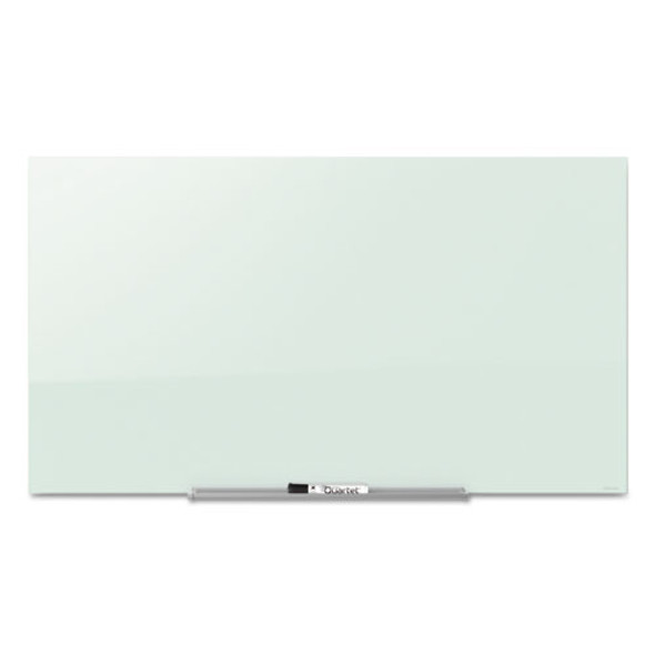 InvisaMount Magnetic Glass Marker Board, 85" x 48", White Surface