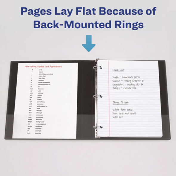 Heavy-Duty Non Stick View Binder with DuraHinge and Slant Rings, 3 Rings, 0.5" Capacity, 11 x 8.5, White, (5234)