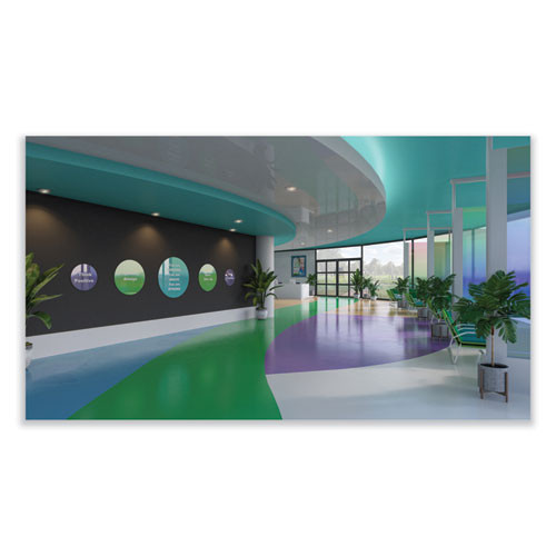 Coda Low Profile Circular Non-Magnetic Glassboard, 24" x 24", White Surface