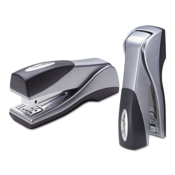 Optima Grip Compact Stapler, 25-Sheet Capacity, Silver Optima Grip Compact Stapler, 25-Sheet Capacity, Silver