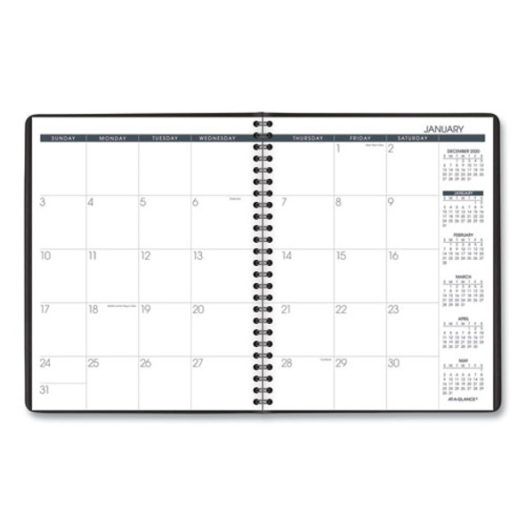 Monthly Planner, 8.75 x 7, Black Cover, 12-Month (Jan to Dec): 2025