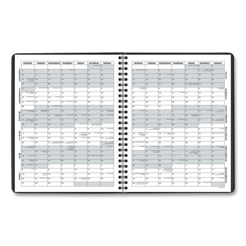 Monthly Planner, 8.75 x 7, Black Cover, 12-Month (Jan to Dec): 2025