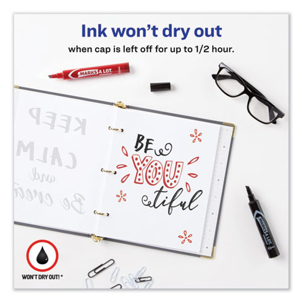 MARKS A LOT Regular Desk-Style Permanent Marker Value Pack, Broad Chisel Tip, Assorted Colors, 24/Pack (98187)