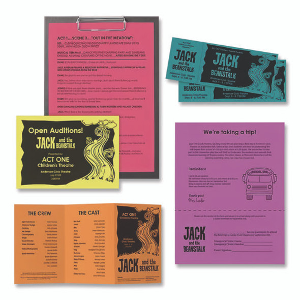 Color Paper - "Tropical" Assortment, 24 lb Bond Weight, 8.5 x 11, Assorted Tropical Colors, 500/Ream