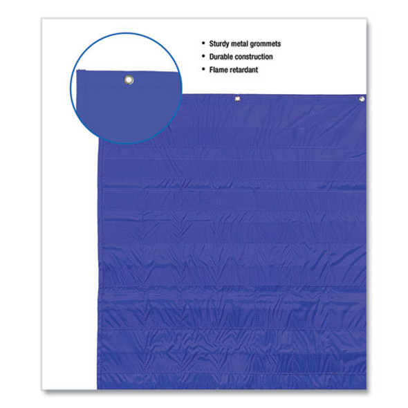 Complete Calendar and Weather Pocket Chart, 51 Pockets, 26 x 37.25, Blue