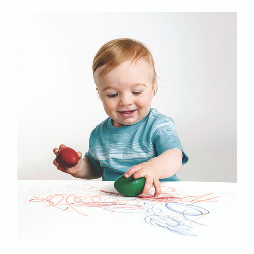 My First Washable Palm Grasp Crayons, Assorted Colors, 6/Pack