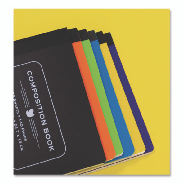 Poly Cover Composition Books, Medium/College Rule, Randomly Assorted Cover Color, (70) 9.75 x 7 Sheets