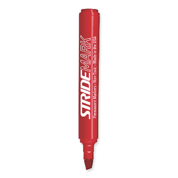 StrideMark Permanent Marker, Fine Bullet Tip, Red, 12/Pack