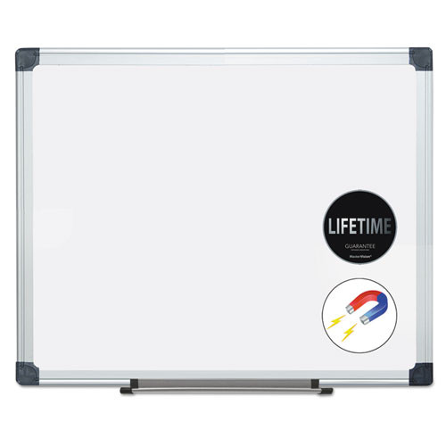 Porcelain Value Dry Erase Board, 24" x 36", White Surface, Satin Aluminum Frame