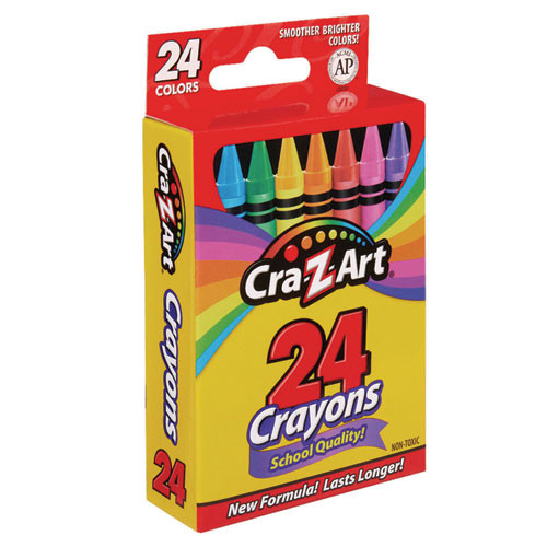 School Quality Crayon, Assorted Colors, 24/Box