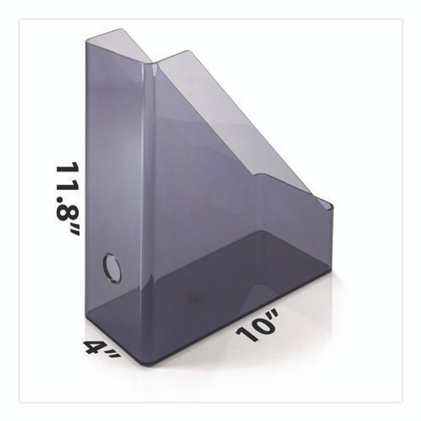 Recycled Plastic Magazine File, 4.3 x 10.3 x 12.2, Translucent Gray