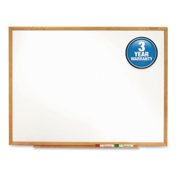 Classic Series Total Erase Dry Erase Boards, 36" x 24", White Surface, Oak Finished Fiberboard (MDF) Frame
