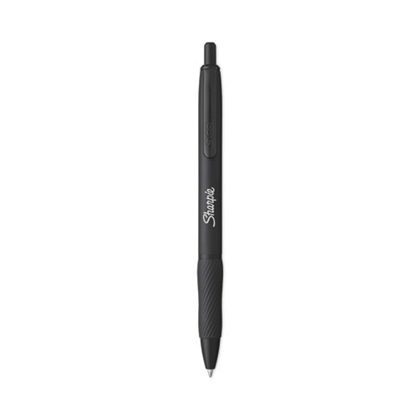 S-Gel Premium Metal Barrel Gel Pen, Retractable, Medium 0.7 mm, Black Ink, Black Barrel, 4/Pack