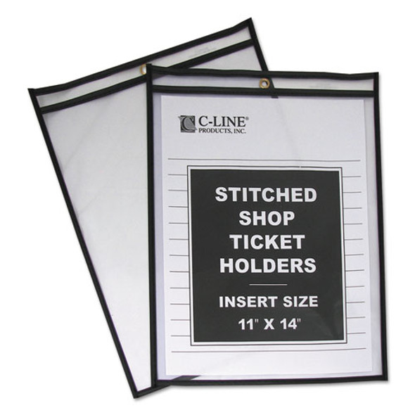 Shop Ticket Holders, Stitched, Both Sides Clear, 75 Sheets, 11 x 14, 25/Box Shop Ticket Holders, Stitched, Both Sides Clear, 75 Sheets, 11 x 14, 25/Box
