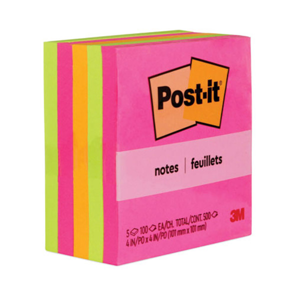 Original Pads in Poptimistic Collection Colors, 4" x 4", 100 Sheets/Pad, 5 Pads/Pack