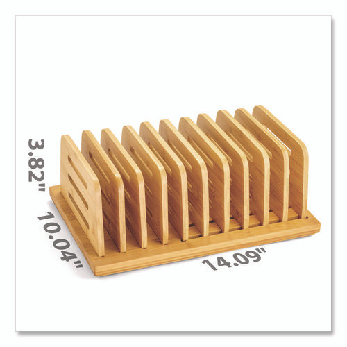 Bamboo Large File Sorter, 9 Sections, A6/A7/A8/A9/Legal/Letter/Tabloid Size Files, 14.09 x 10.04 x 3.82, Brown