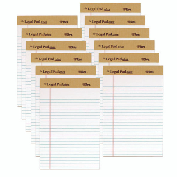 "The Legal Pad" Plus Ruled Perforated Pads with 40 pt. Back, Narrow Rule, 50 White 5 x 8 Sheets, Dozen
