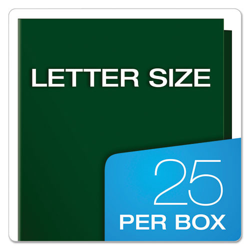 High Gloss Laminated Paperboard Folder, 100-Sheet Capacity, 11 x 8.5, Green, 25/Box