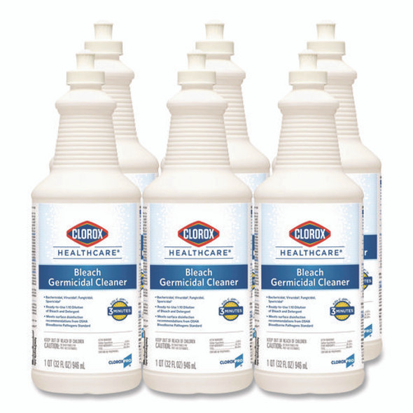 Bleach Germicidal Cleaner, 32 oz Pull-Top Bottle, 6/Carton