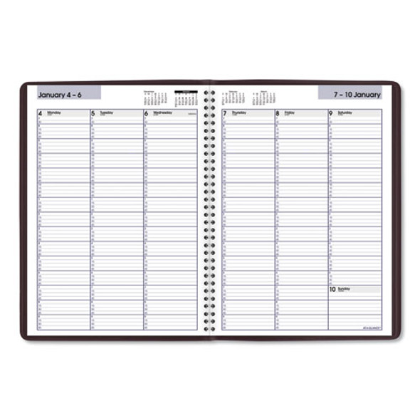 DayMinder Weekly Appointment Book, Vertical-Column Format, 11 x 8, Burgundy Cover, 12-Month (Jan to Dec): 2025
