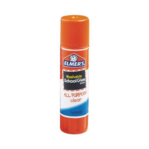 Washable School Glue Sticks, 0.24 oz, Applies and Dries Clear, 4/Pack