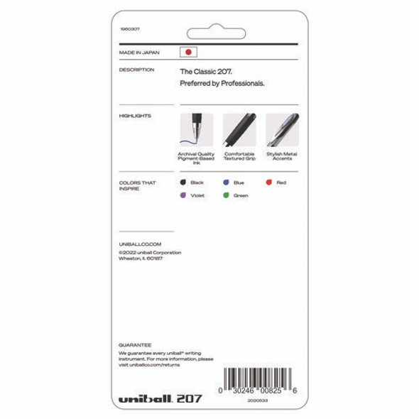 Signo 207 Gel Pen, Retractable, Medium 0.7 mm, Assorted Ink and Barrel Colors, 5/Pack