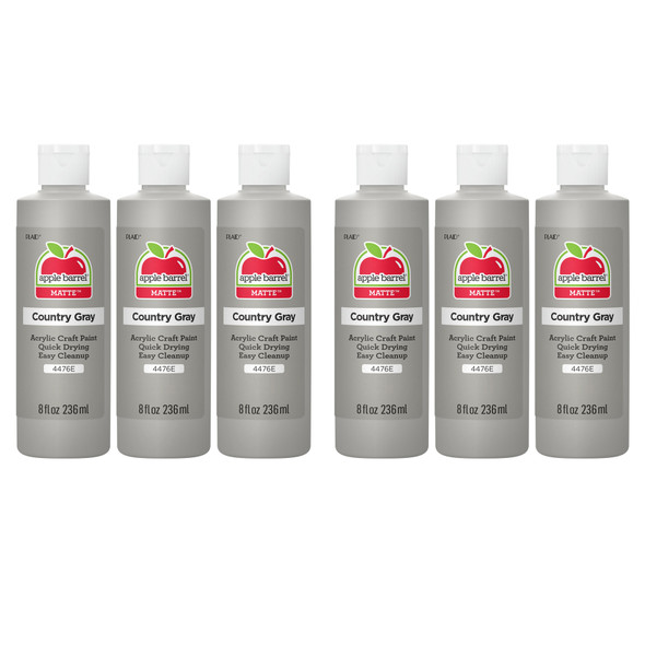 Acrylic Paint Matte, 8oz., Country Gray, Pack of 6