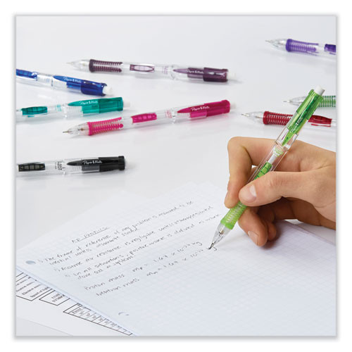 Clear Point Mechanical Pencils with Tube of Lead/Erasers, 0.9 mm, HB (#2), Black Lead, Assorted Barrel Colors, 2/Pack