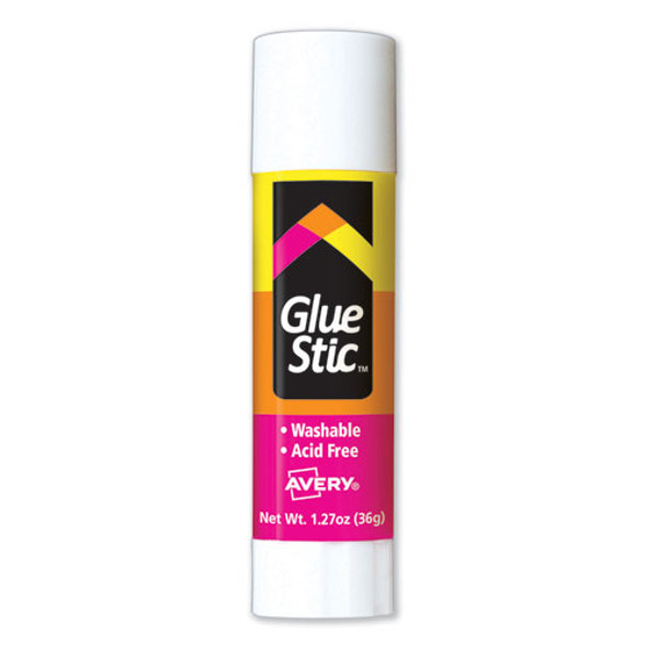 Permanent Glue Stic Value Pack, 1.27 oz, Applies White, Dries Clear, 6/Pack
