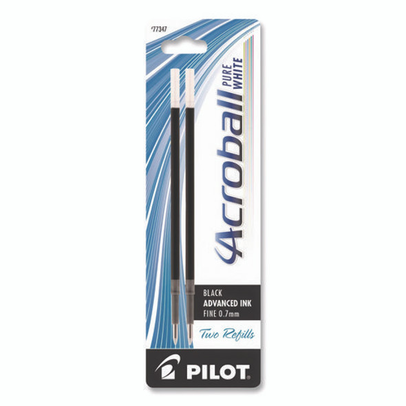 Refill for Pilot Acroball Advanced Ink Ballpoint Pens, Fine 0.7 mm Tip, Black Ink, 2/Pack
