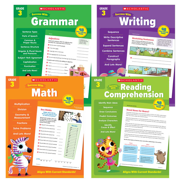 Scholastic Third Grade Success Workbooks, 4 Book Set Scholastic Third Grade Success Workbooks, 4 Book Set
