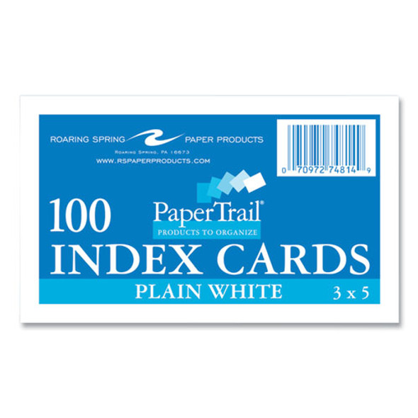 White Index Cards, 3 x 5, 100 Cards, 36/Carton