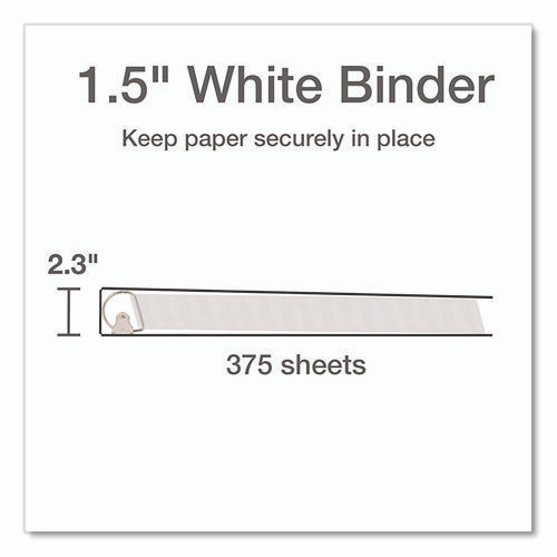 XtraLife ClearVue Non-Stick Slant-D Ring Binder, 3 Rings, 1.5" Capacity, 11 x 8.5, White