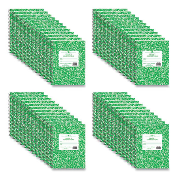 Grade School Wirebound Composition Book, Grade 1 Manuscript Format, Green Marble Cover, (36) 9.75 x 7.5 Sheets, 48/Carton