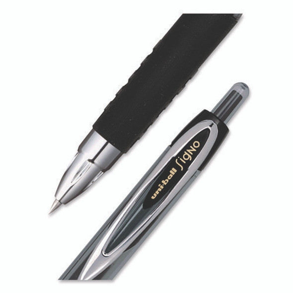 207 Ultra Micro Gel Pen, Retractable, Ultra-Micro 0.38 mm, Black Ink, Clear/Black Barrel